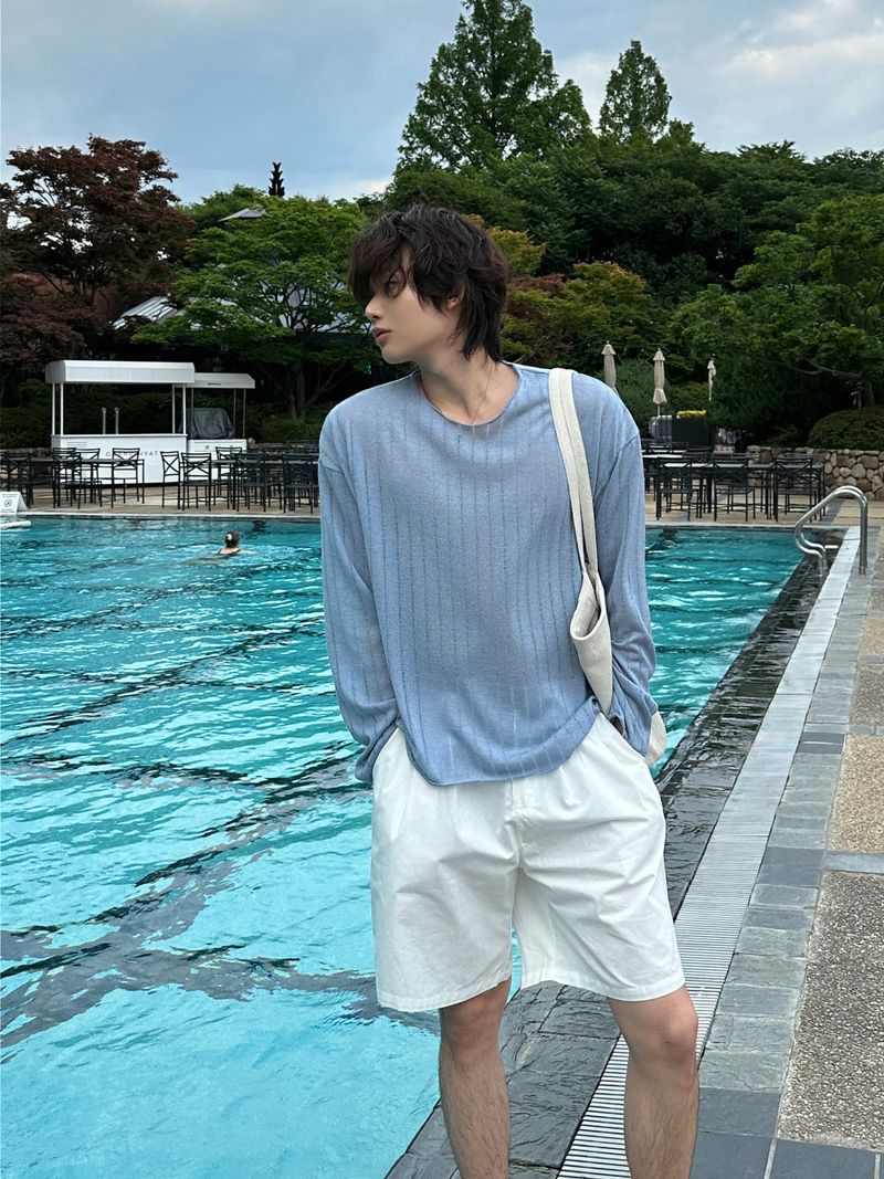lemenne（ルメンヌ）の「[1+1] LMN Laurent Ribbed See-Through Long-Sleeved T-Shirt (4 colors)（Tops）」