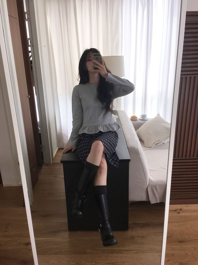 Plaid Midi Skirt