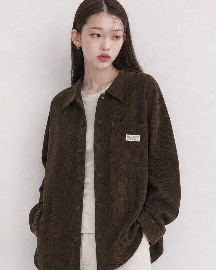 KIXI（キッシー）の「(UNISEX) Corduroy Shirt Cardigan（Tops）」