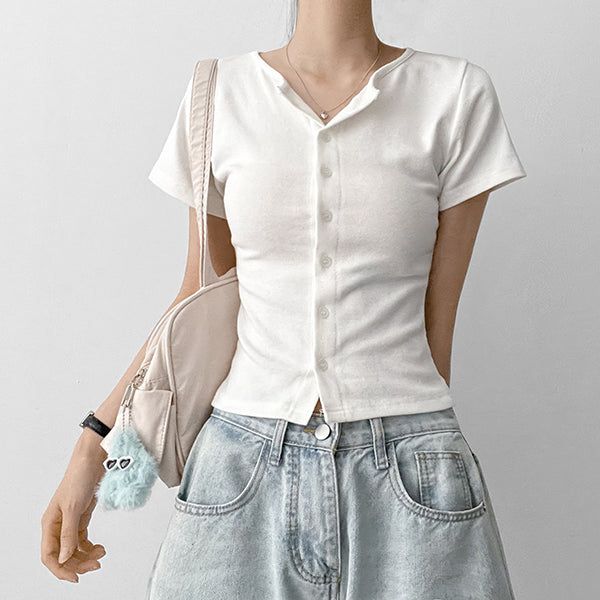 Button Short Sleeve Cardigan (3 colors) 