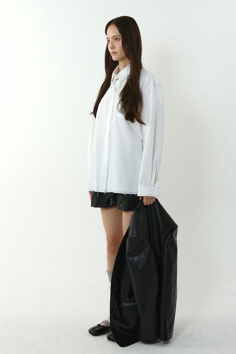 STITCH-CUT SHIRT_WHITE