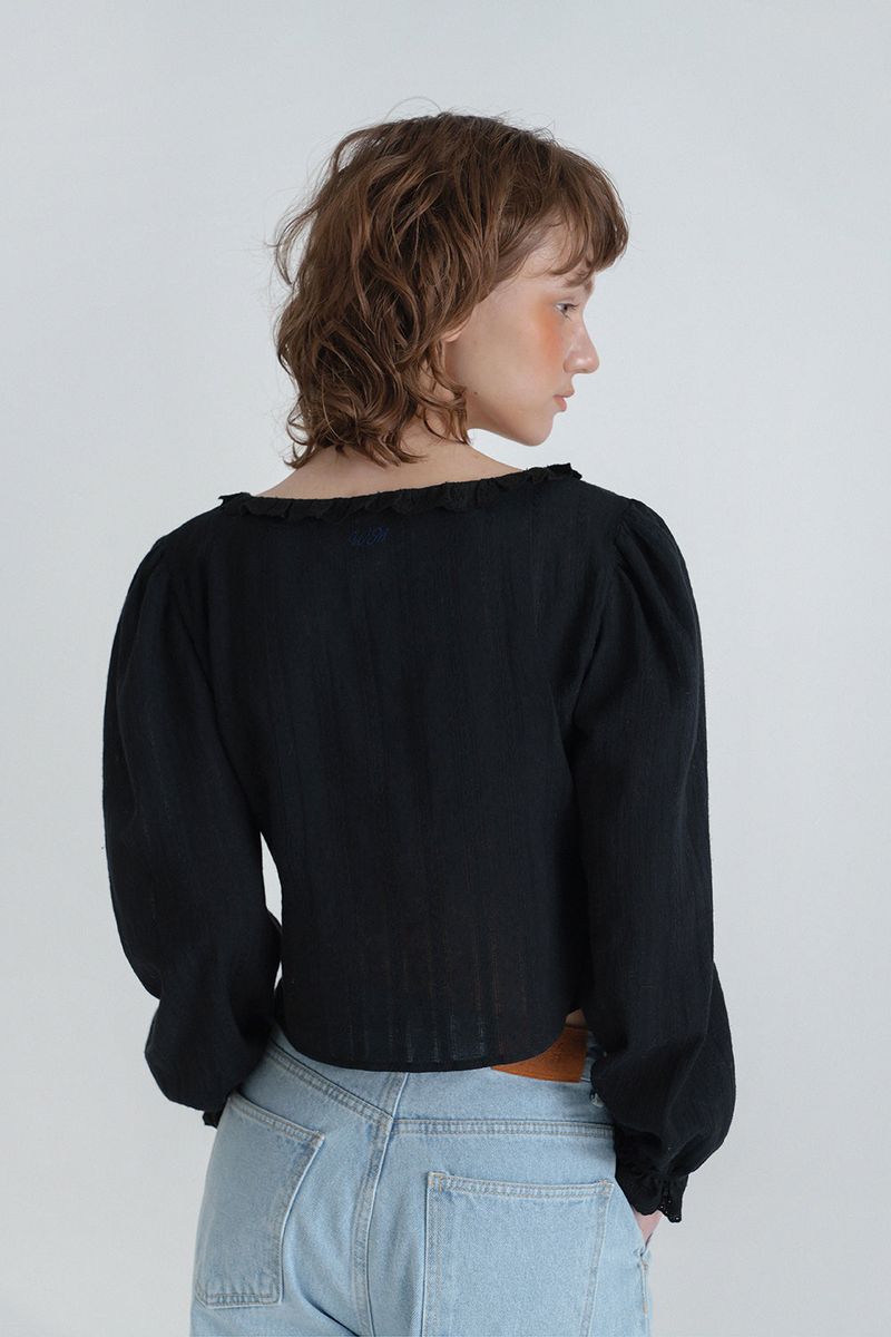 Prelin ribbon blouse_black