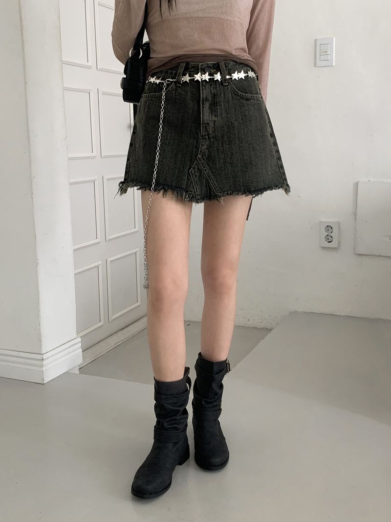Rattan Vintage Washed Surgical Mini Skirt