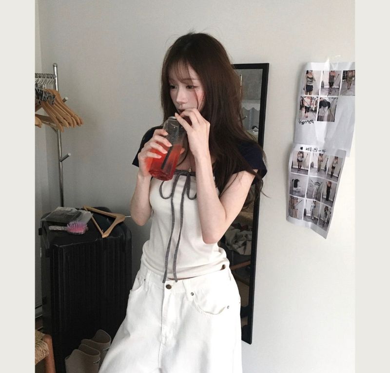 [ blue daily ] kiko deep slim layer top