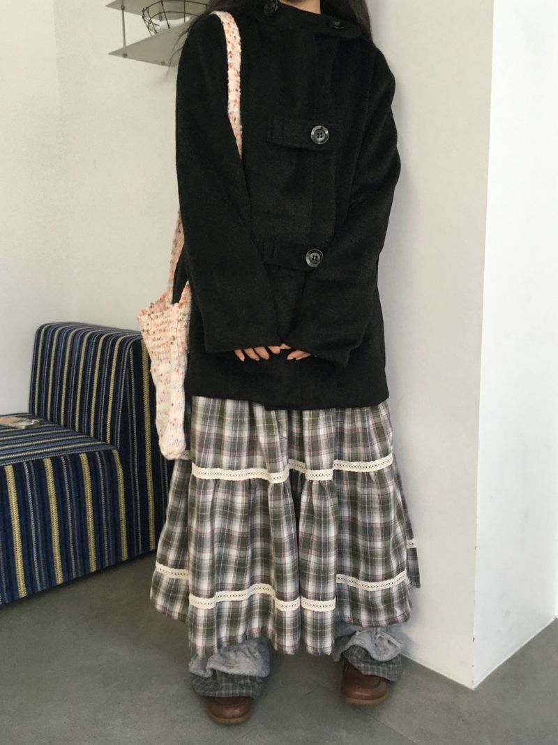 ownmind（オウンマインド）の「Vintage plaid tiered skirt（Skirts）」