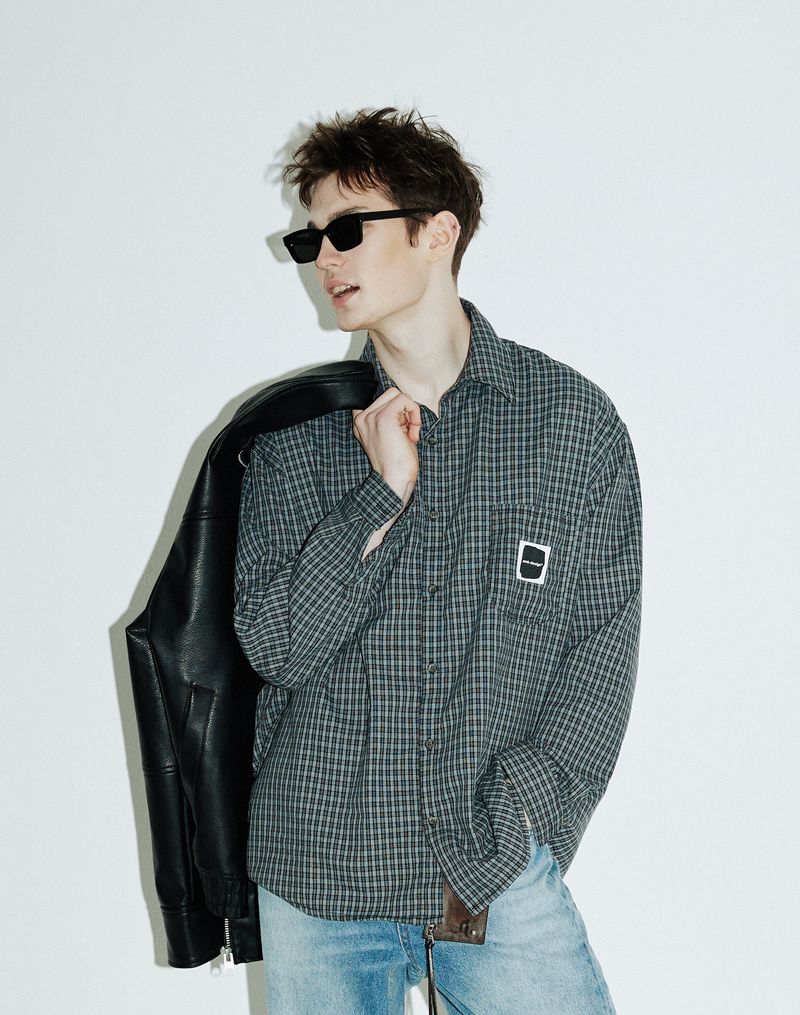 AAMBITION(アアンビション)の「Vintage Check Shirts (Ashed-blue)(Tops)」
