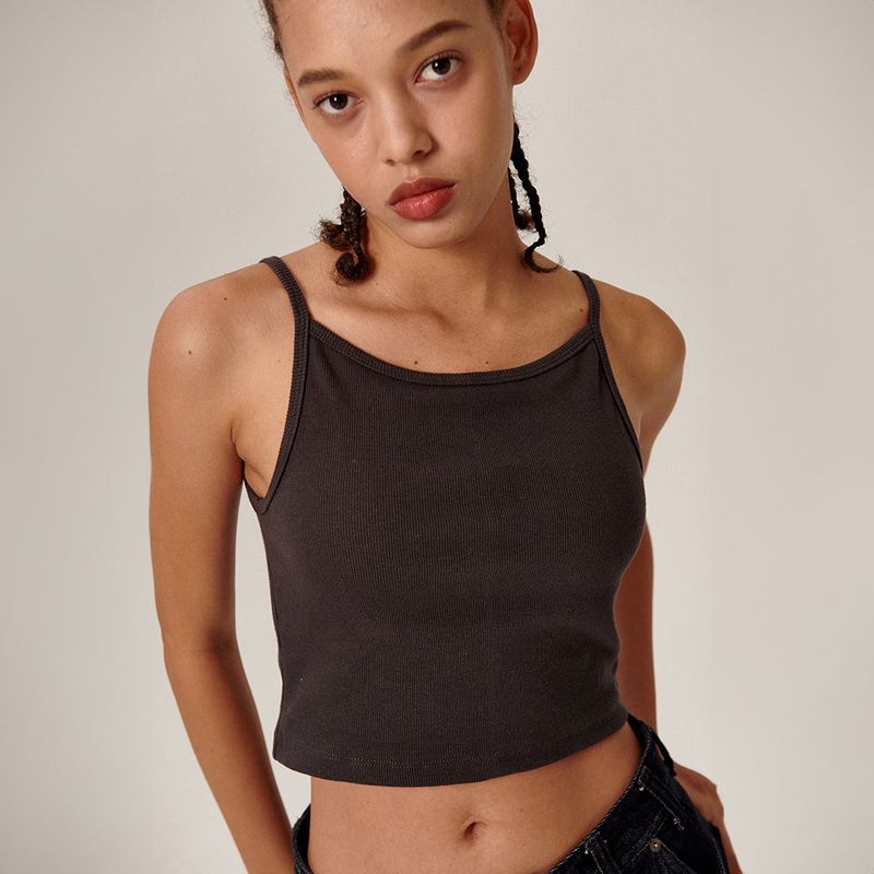 Flatwave in Seoul（フラットウェーブ イン ソウル）の「Tiam Crop Bra Top Charcoal（Tops）」