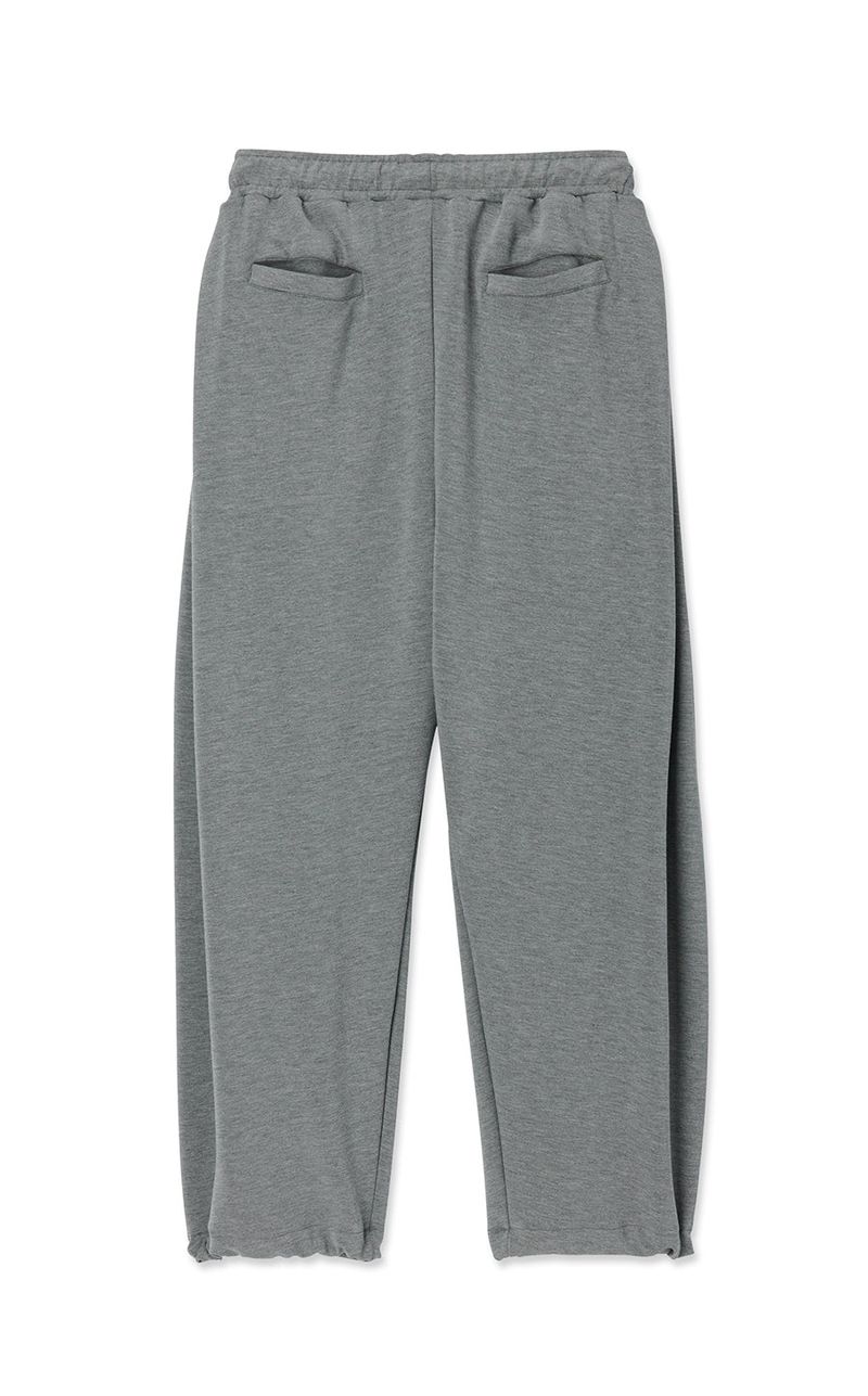 deep four tuck flow banding pants charcoal grey