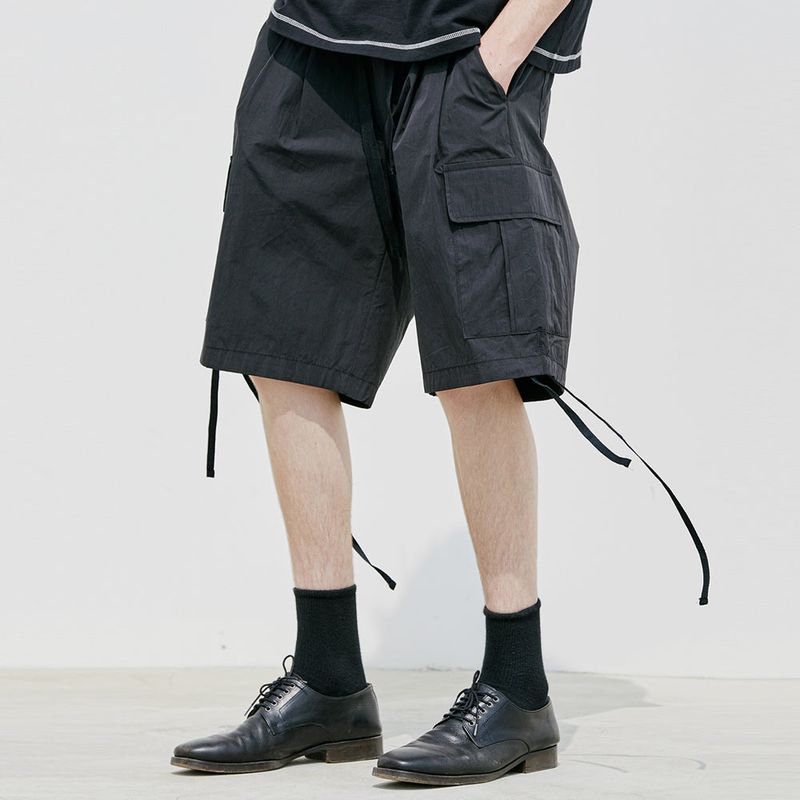SCULPIN NYLON CARGO BANDING PANTS BLACK