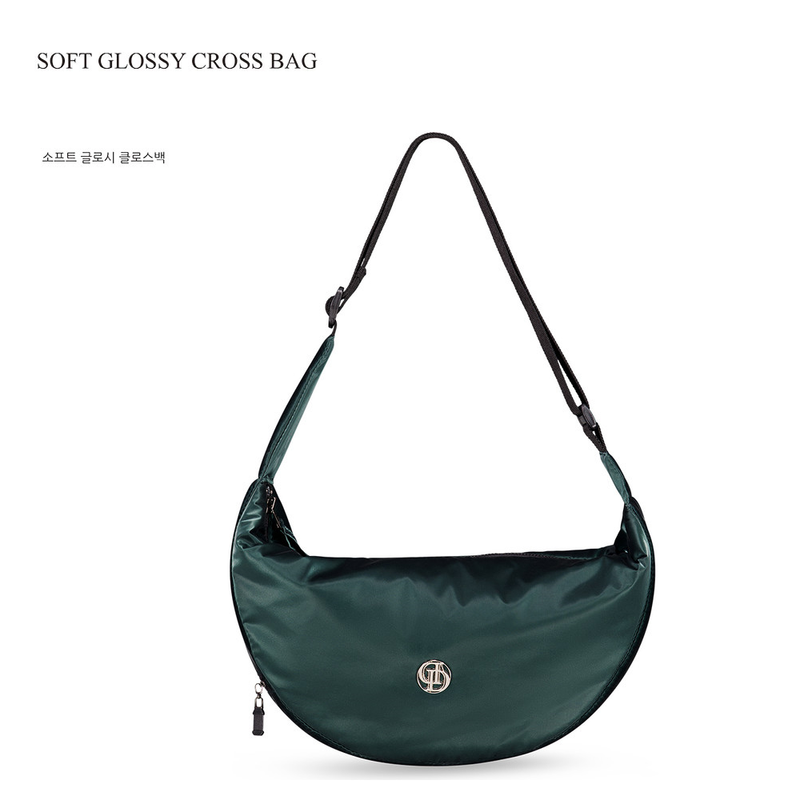 SOFT GLOSSY CROSS BAG_DEEP GREEN