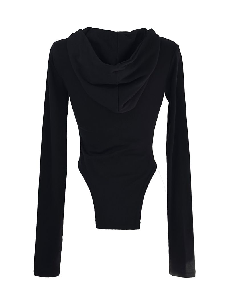 snap arch hooded bodysuit (fleece-lined)