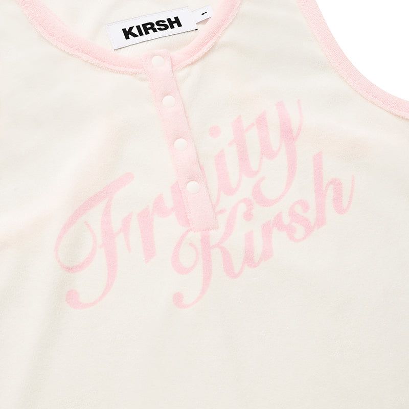 CHERRY SLEEVELESS TERRY DRESS [IVORY]