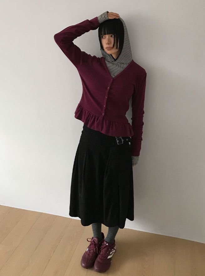 (Brushed) FLEUR FRILL CARDIGAN