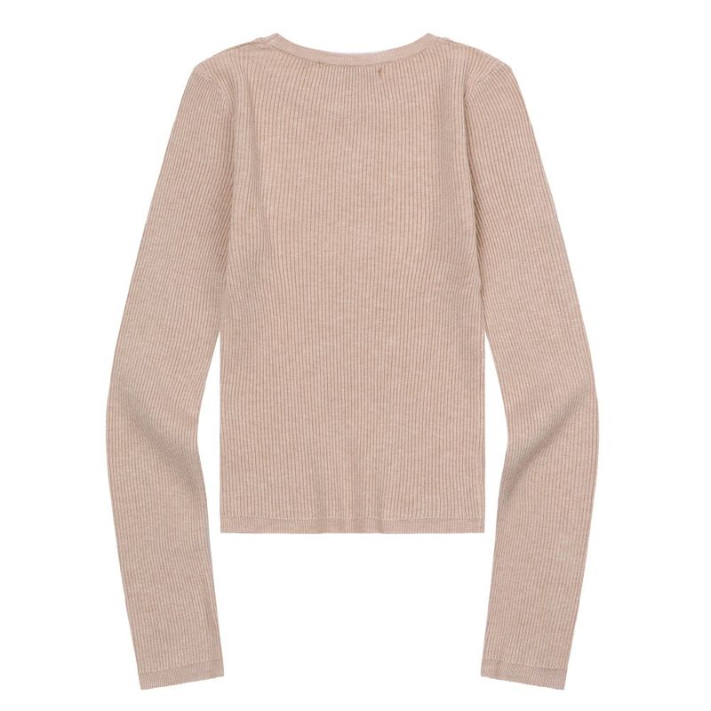 GREAVE R-NECK CROP RIB KNIT (5COLOR)