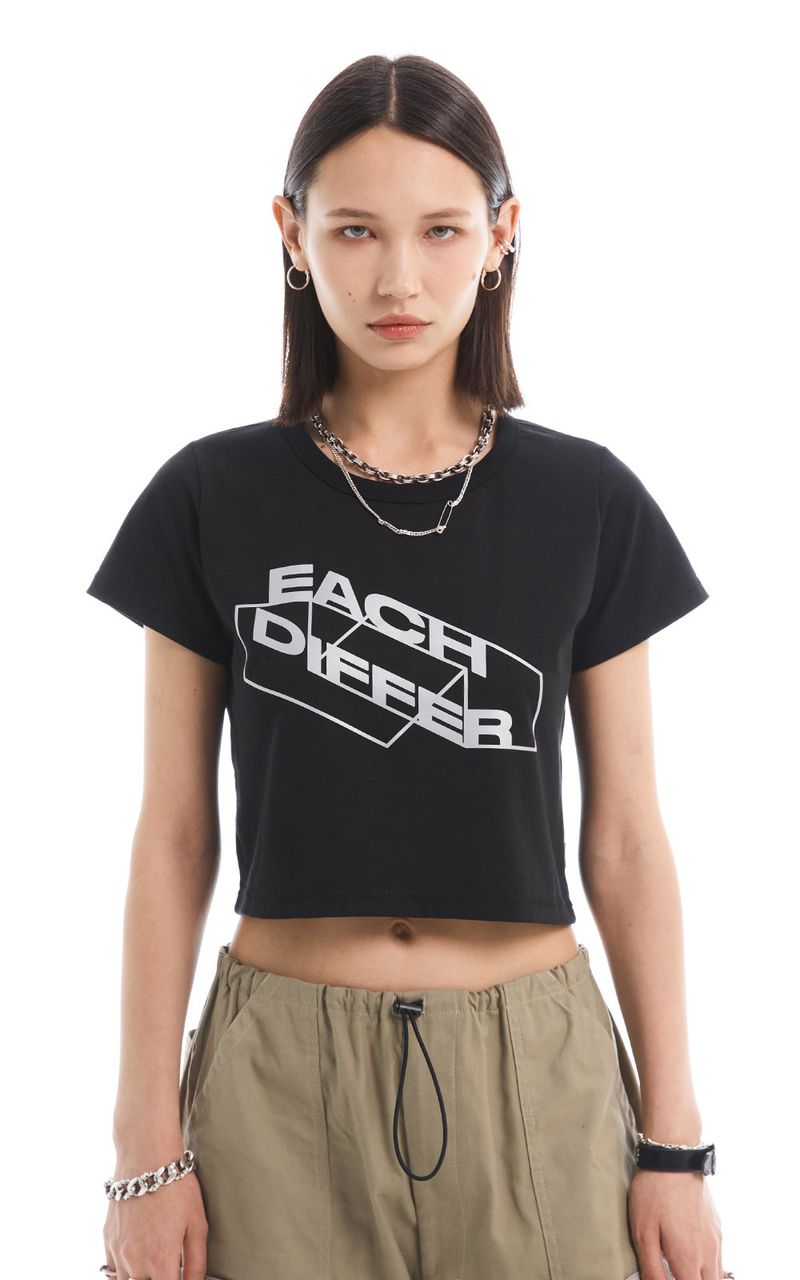 REFLECTIVE CROP T-SHIRT_BLACK