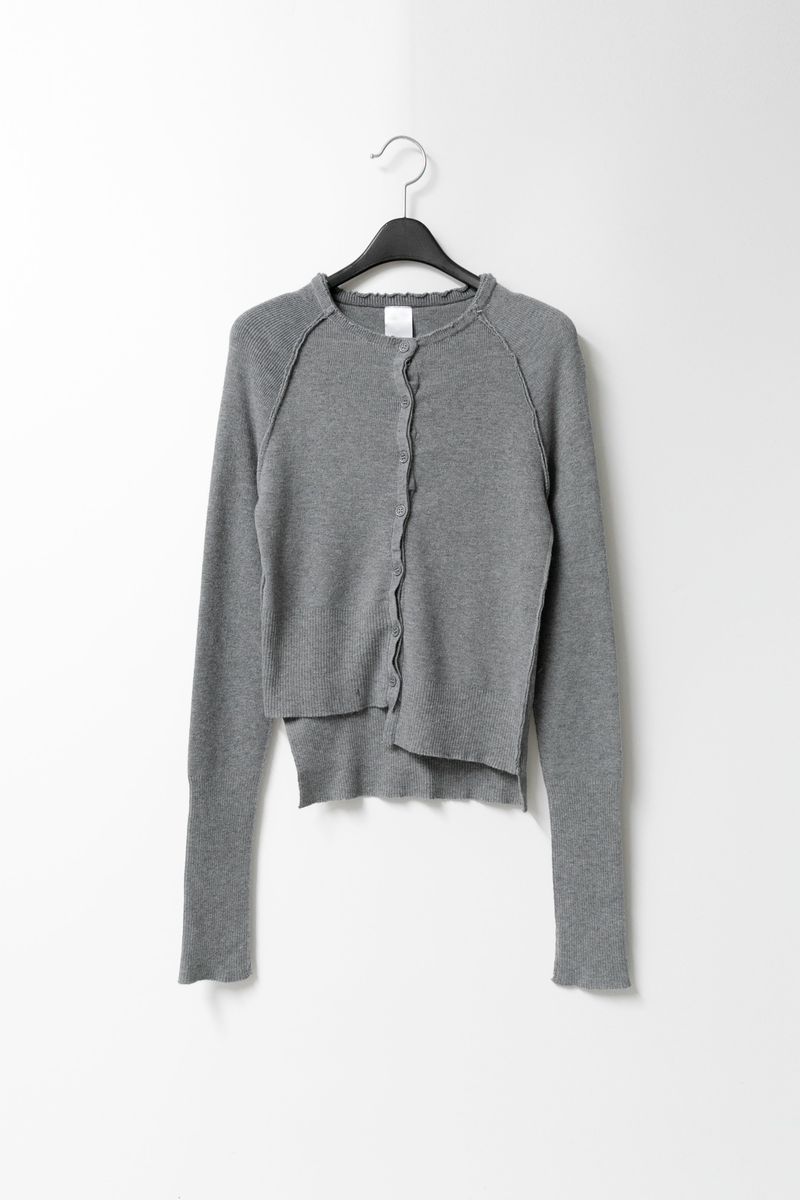unbal rough flat cardigan(2colors)