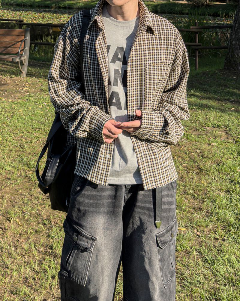 N Semi Crop Check Shirt