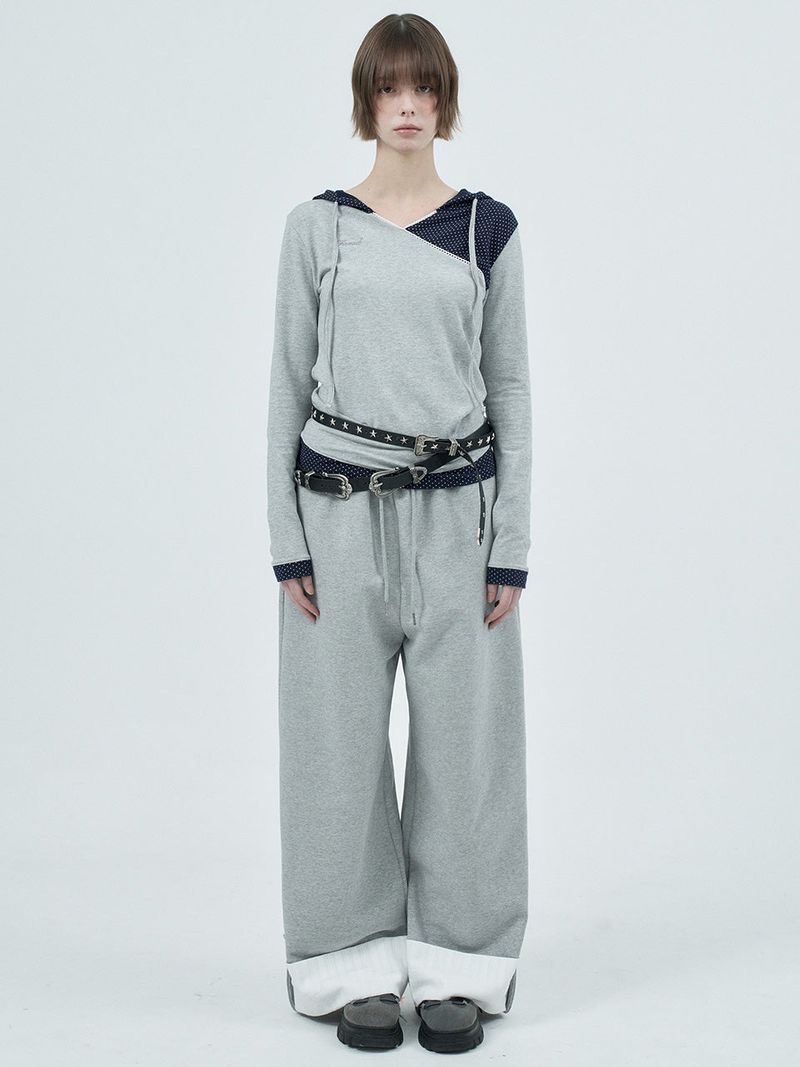 Fazed（フェイズド）の「lace folding sweatpants / gray（Pants）」