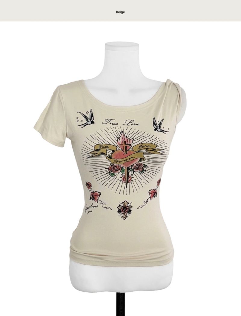 love is all one-shoulder twist top