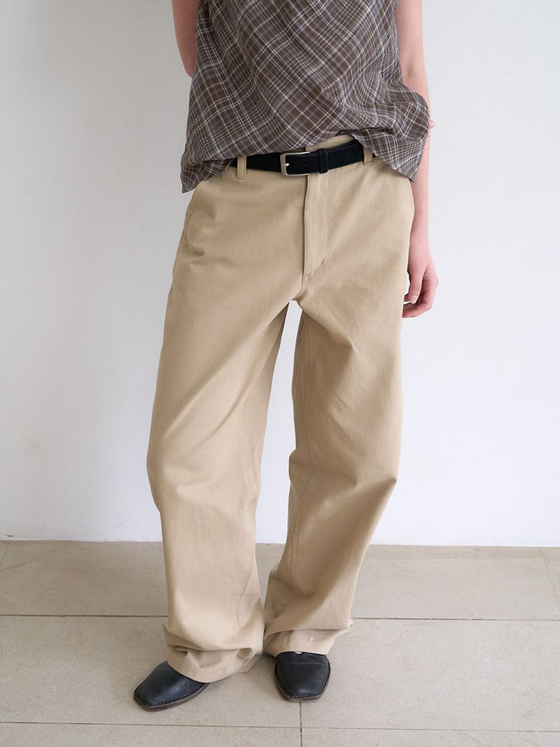 Hazel wide pants (Beige)