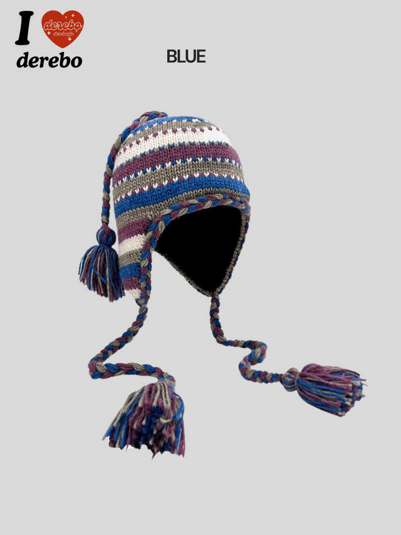 handmade stripe knit hat