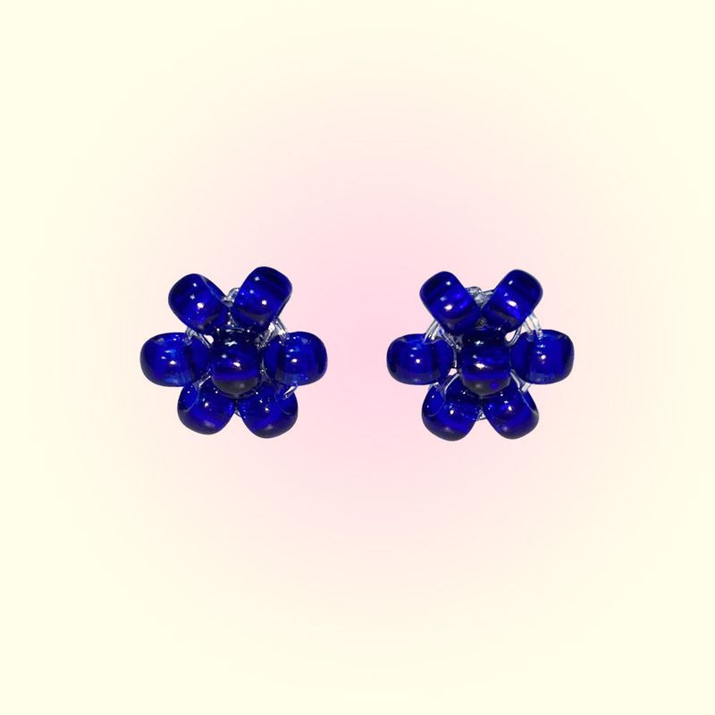 [MADE]Summer Blue Flower Beads Earing