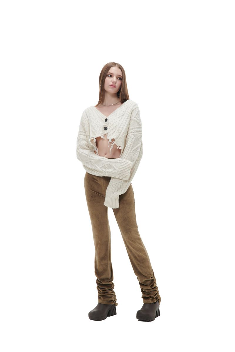 VELVET SHIRRING LEGGINGS