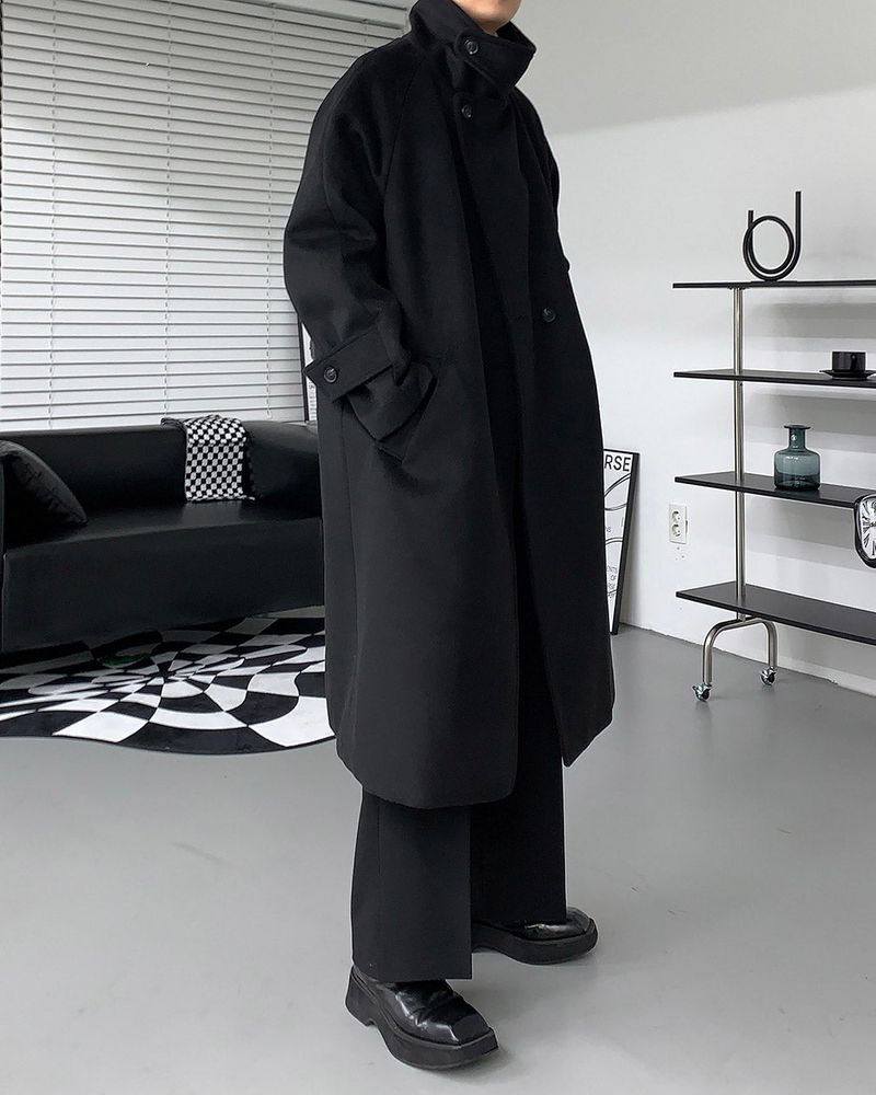 SI High-Neck Long Coat (2 colors)