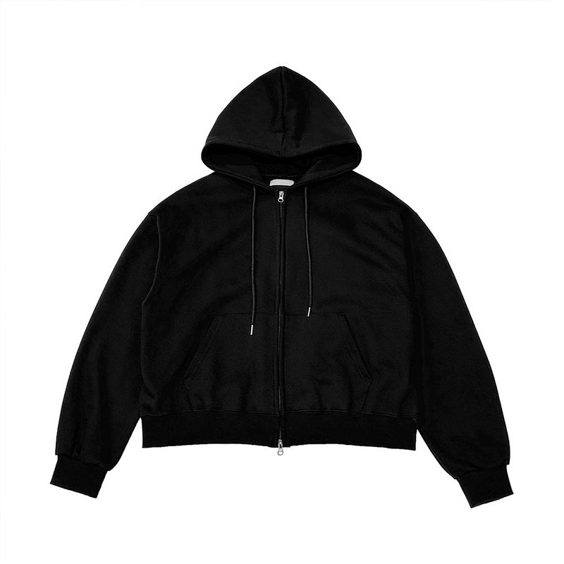 Bound Crop Hood Zip-Up