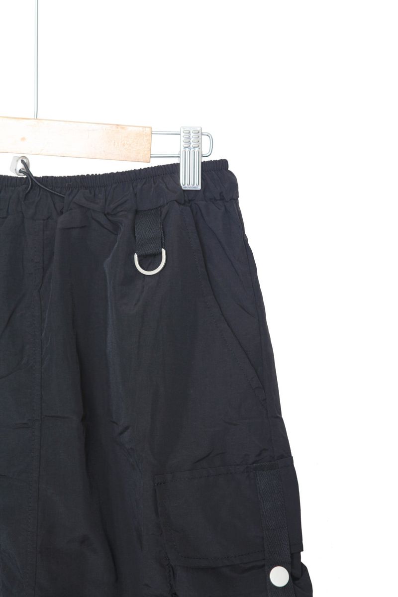 nylon long cargo skirt