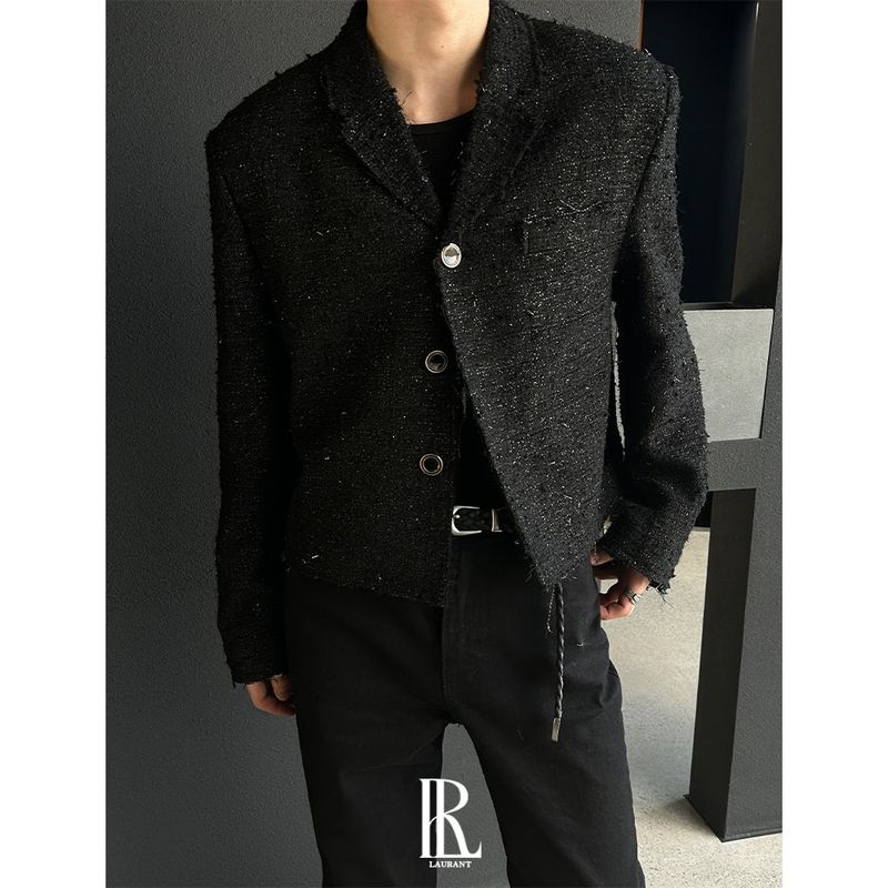 [PREMIUM] Crush glitter tweed jacket(2color)