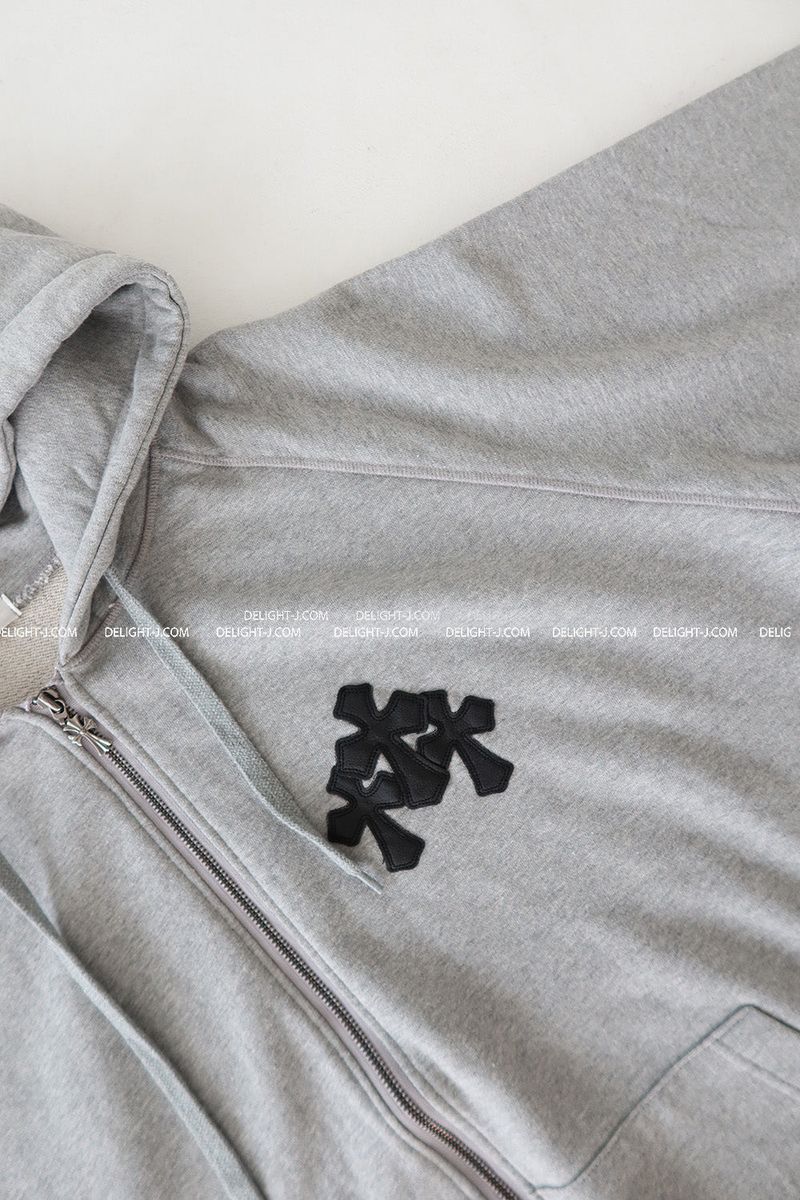 [UNISEX] Chrome Patch Oversized-Fit Hooded Zip-Up Jacket