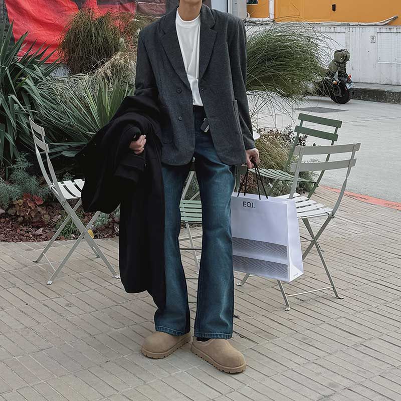 ASCLO Classical Herringbone Wool Jacket (3color)