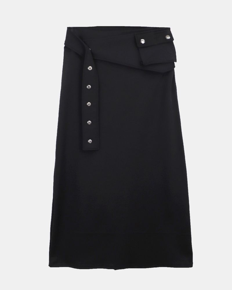 Robik Pocket-Belt Banded Long Skirt