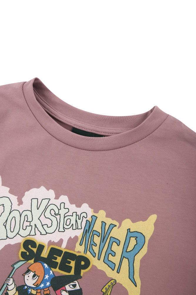 Dust pink rock band crop t-shirts