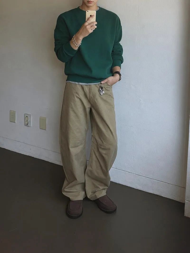[A-P0268] コットンカーブパンツ+キーリング (3色)