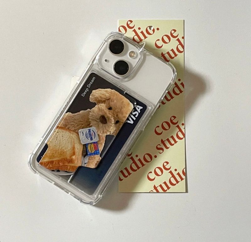 [Card Jell hard case] Breakfast with puppy