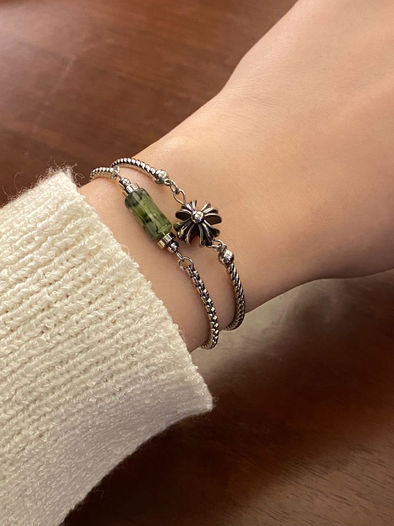 antique cross ball bracelet