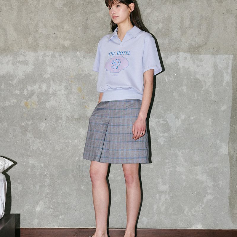 Check Triangle Skirt Violet