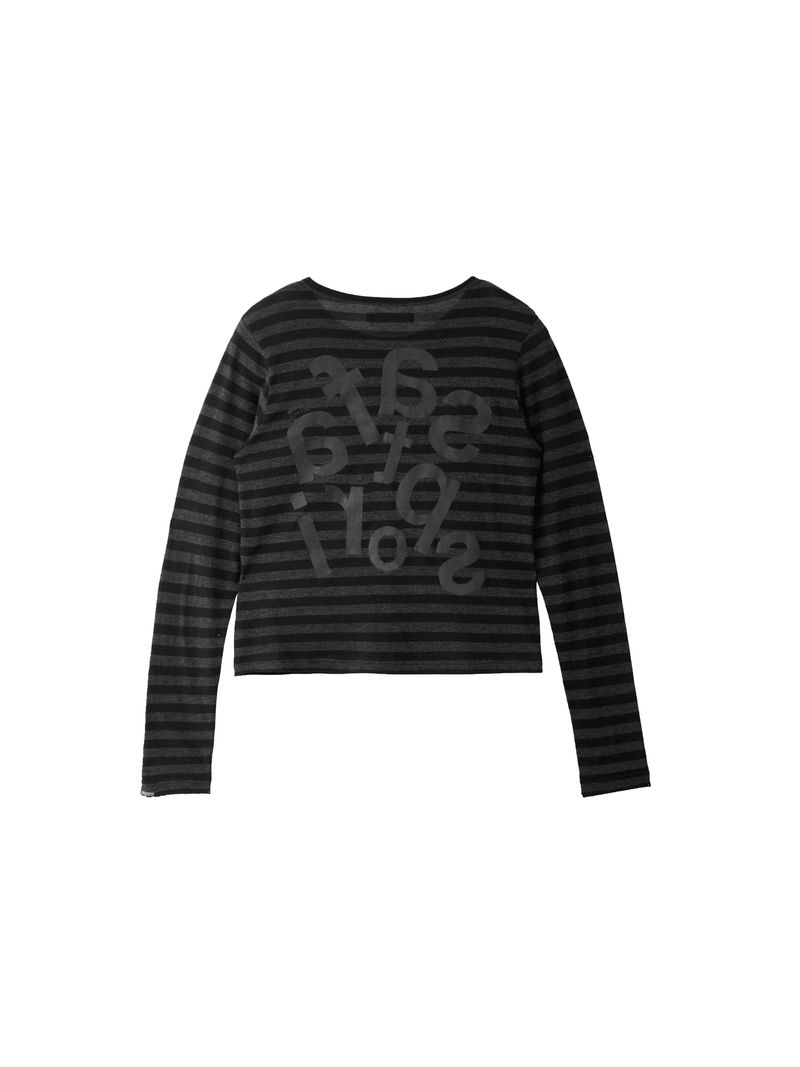 1/2 TICKETING STRIPE BORDER TEE (BLACK)