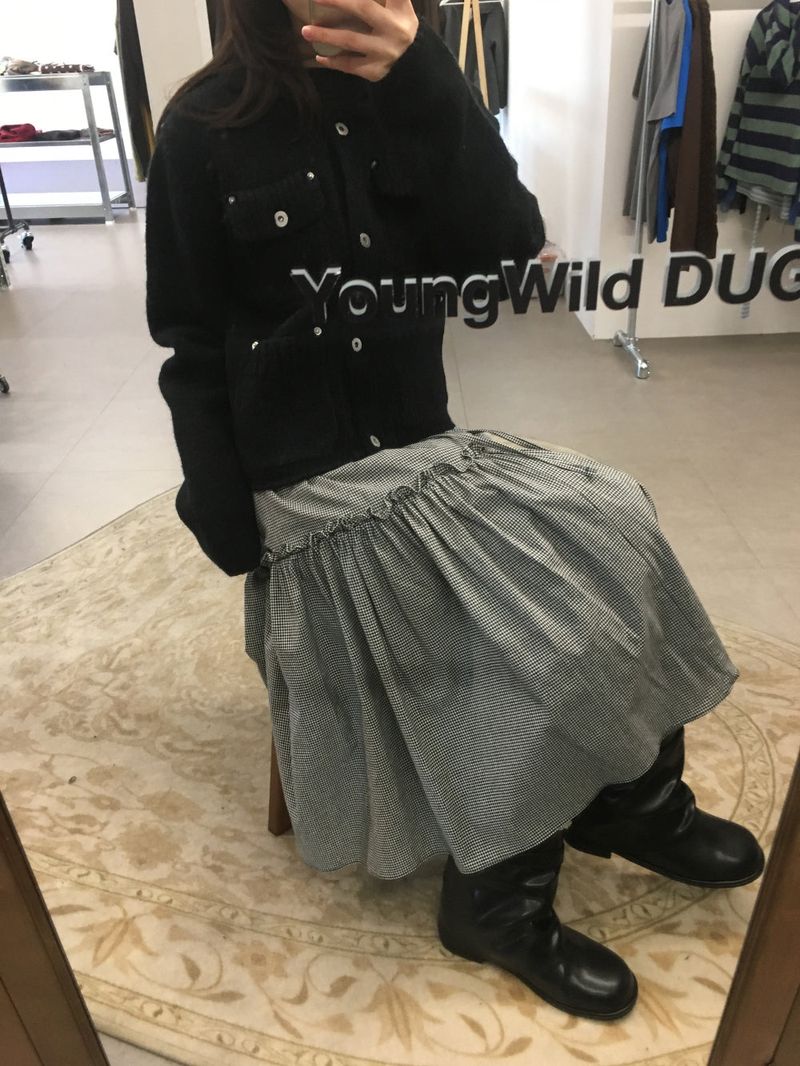 Romantic check frill skirt (2color)
