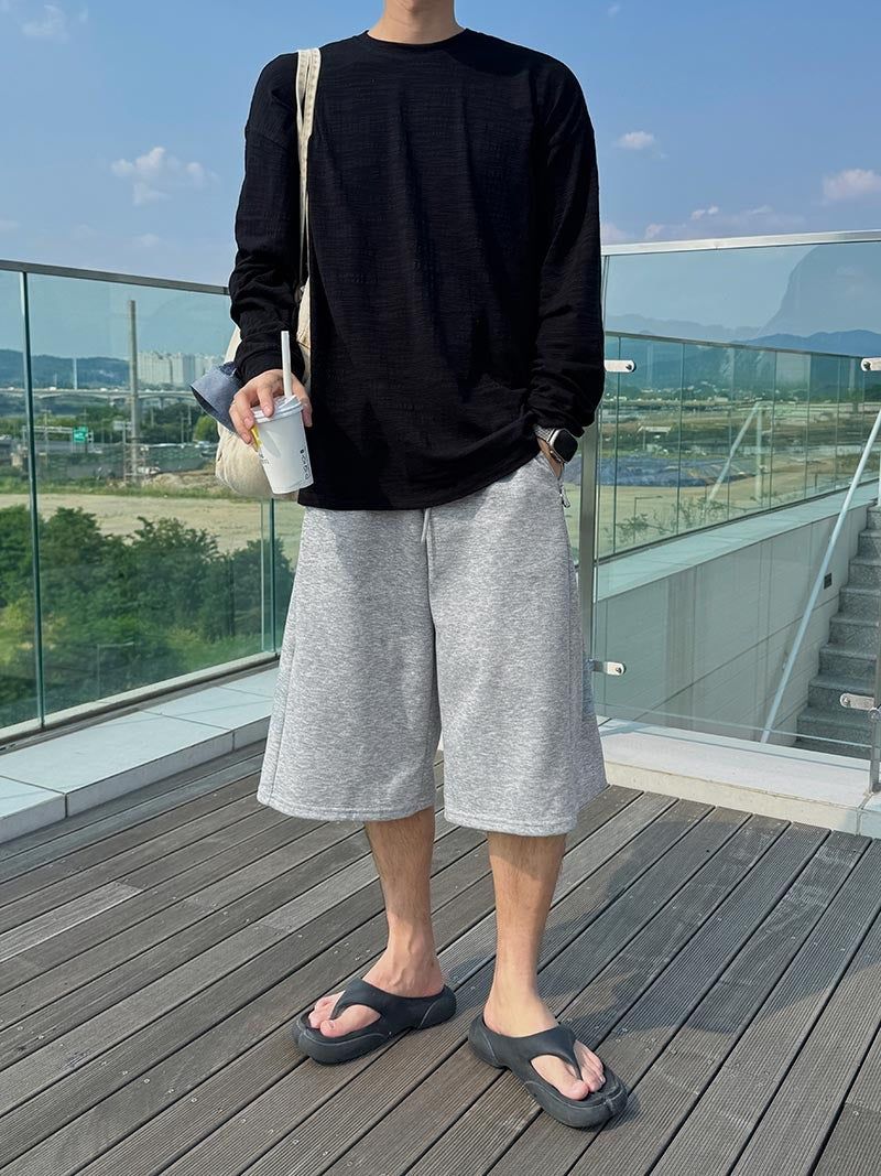 ASCLO（エジュクロ）の「[A-P0237] サイドスナップバミューダスウェットパンツ (4色)（Pants）」