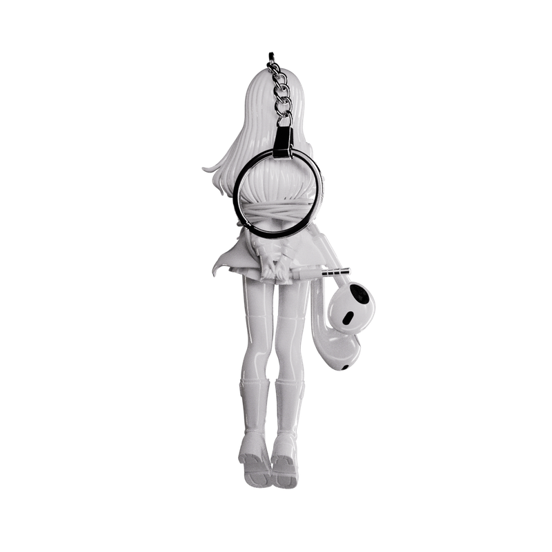 Ruby Keychain - White