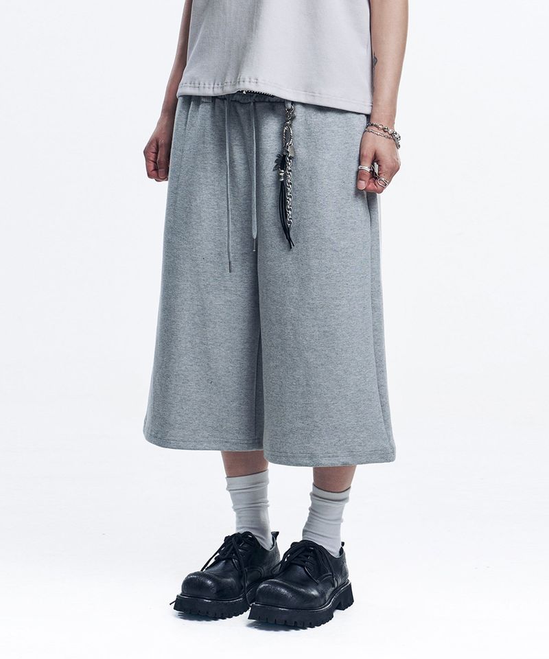 Balloon Baggy Bermuda Sweat Pants - Gray