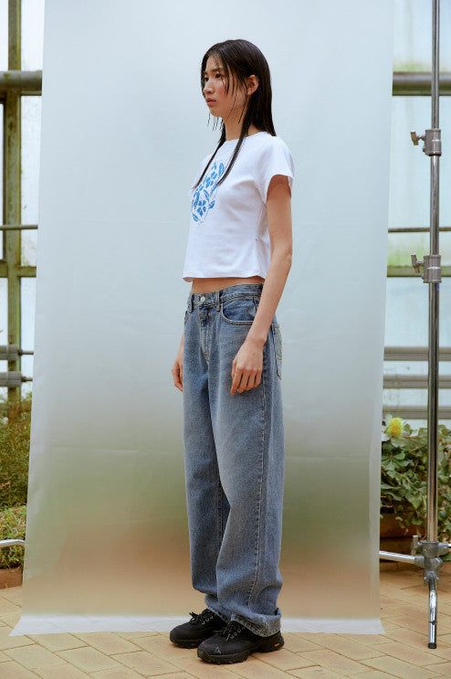 Flower Crop T-shirt (BLUE)