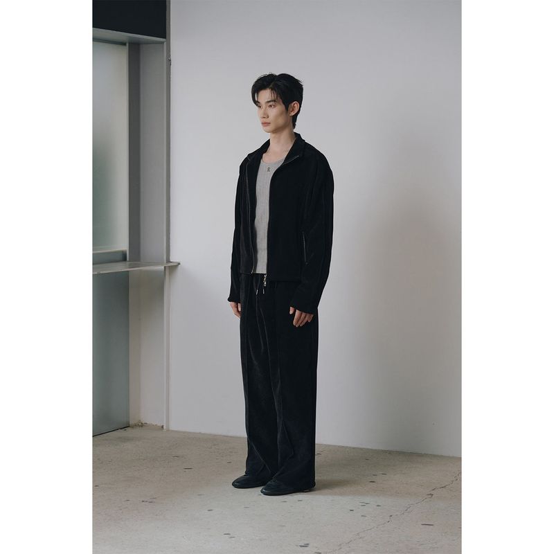 Velvet corduroy line pants(Black)