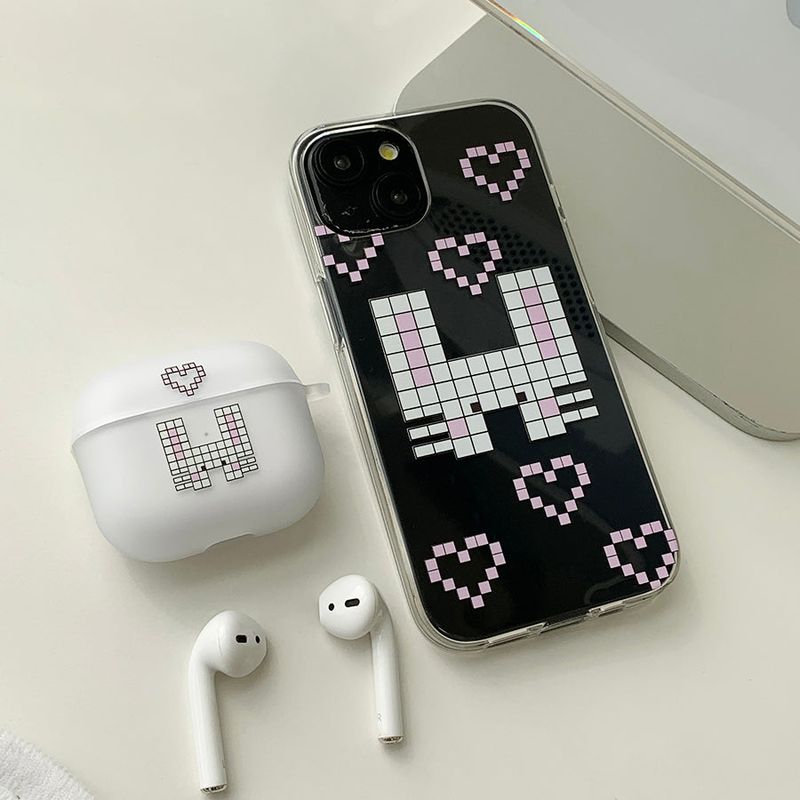 Pink - Square Rabbit AirPods Case_matt