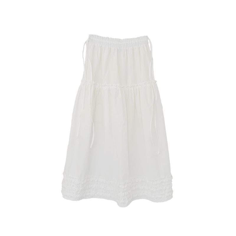 Vicky Frill Long skirt (White)