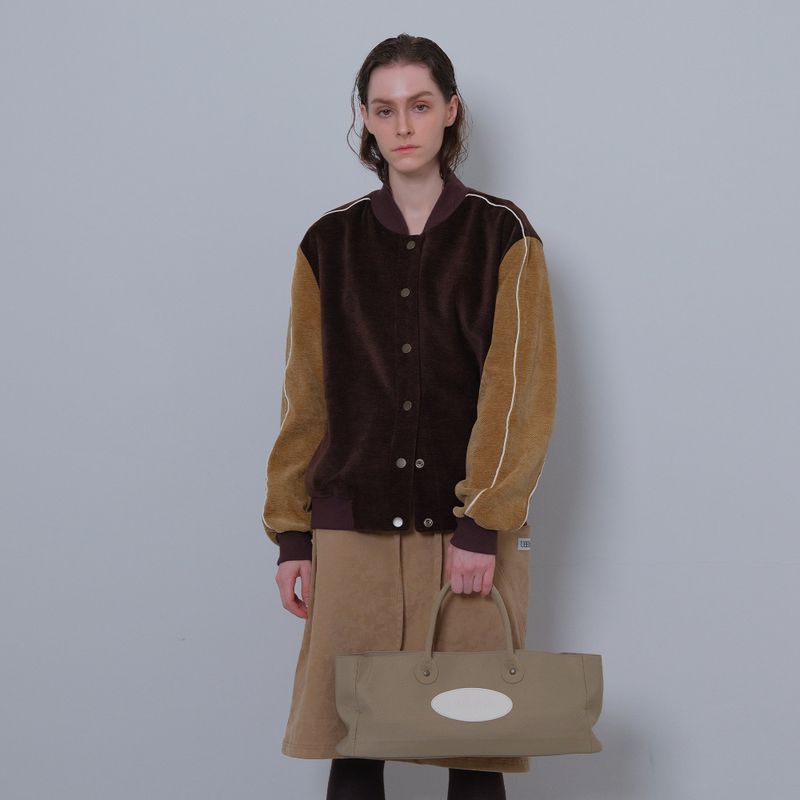 Brown/Camel Two Tone Varsity Jacket