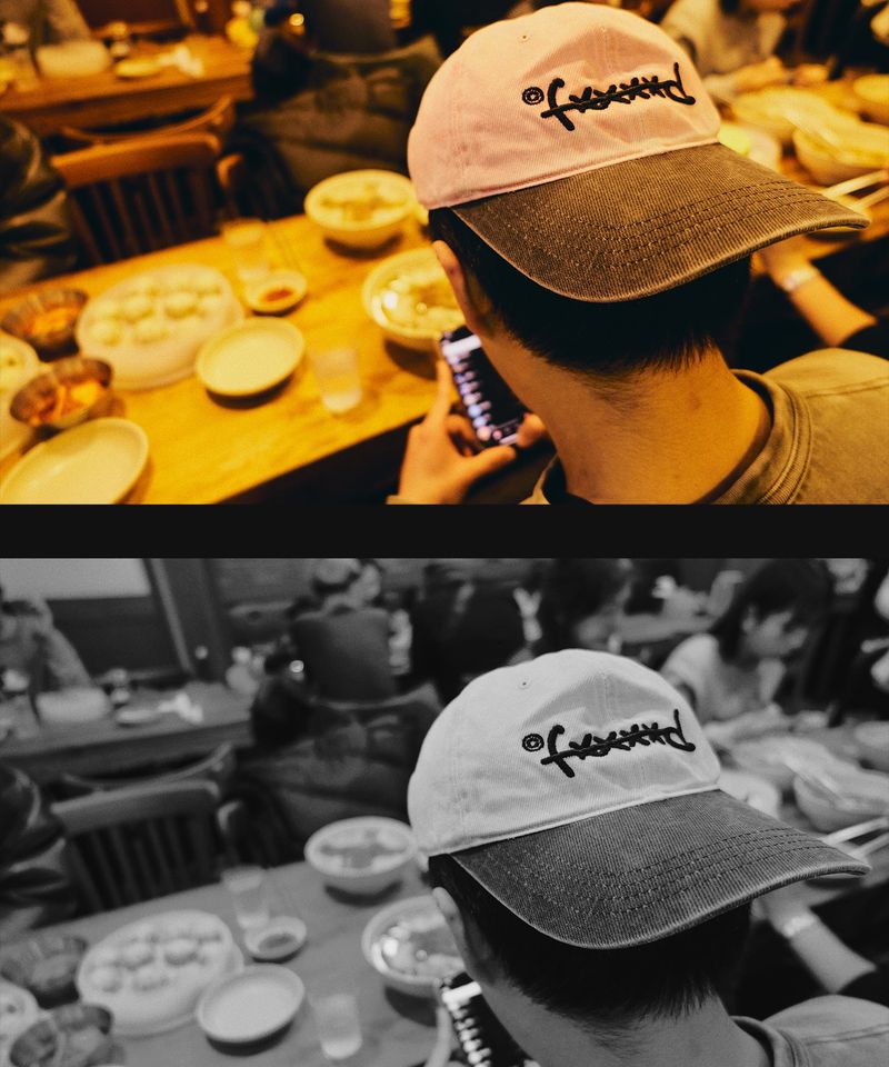 F****D SIGN STRAPBACK WASHED -CORAL/CHARCOAL-
